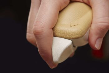 hand holding stairlift